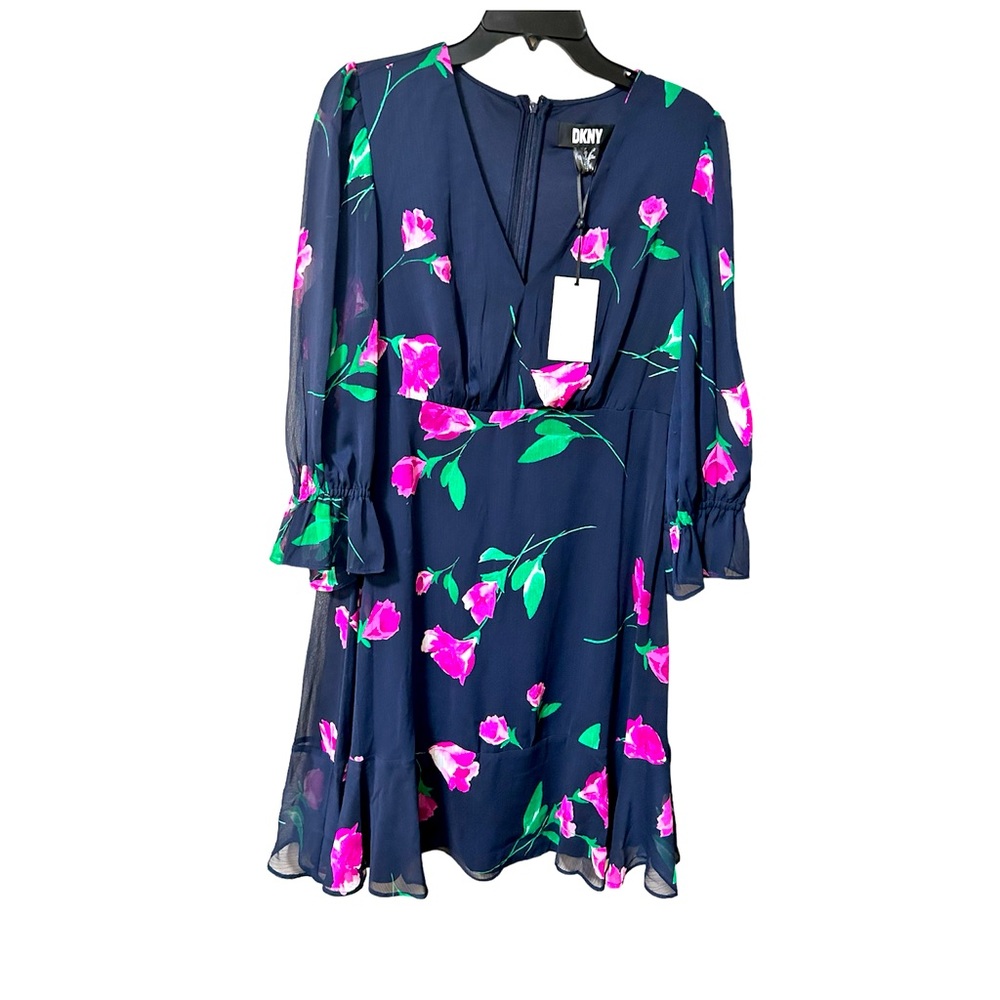 Long sleeve floral DKNY dress